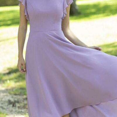 Elegant purple mother of bride and groom dress chjffon evening dress