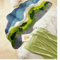 Nordic River Valley Mountain Flower Nature Soft Mat Moss Rugs Carpets Decor - Thumbnail 4