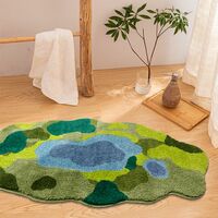 Nordic River Valley Mountain Flower Nature Soft Mat Moss Rugs Carpets Decor - Thumbnail 7