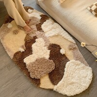 Brown Snow Beige Parisian Chic Neutral Classic Nature Soft Mat Moss Rugs Carpets Decor - Thumbnail 1