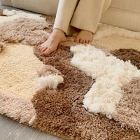 Brown Snow Beige Parisian Chic Neutral Classic Nature Soft Mat Moss Rugs Carpets Decor - Thumbnail 6
