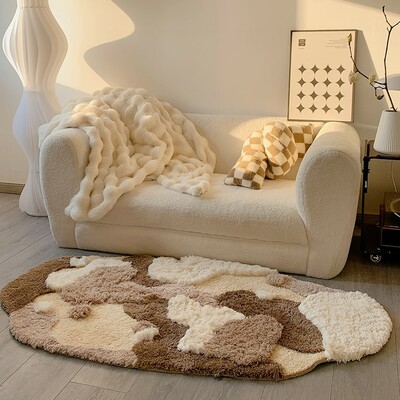 Brown snow beige parisian chic neutral classic nature soft mat moss rugs carpets decor