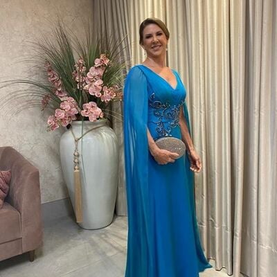 Blue sheath mother of bride and groom dress evening dress