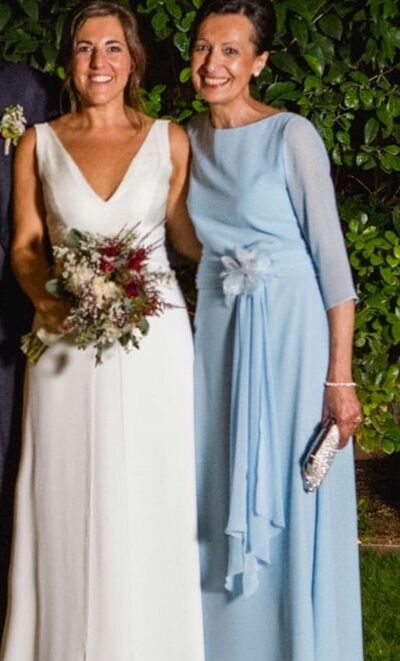 Blue Chiffon Mother of Bride and Groom Dress Evening Dress