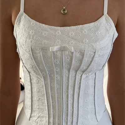 White flower corset top - Thumbnail 3