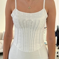 White Flower Corset Top - Thumbnail 3