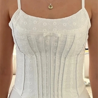 White Flower Corset Top - Thumbnail 4