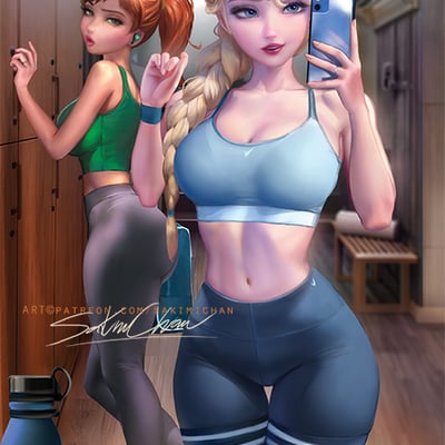 Frozen gym days 1 sisters poster #495
