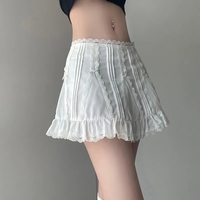 White Fairy Bow Ruffle A-Line Skirt - Thumbnail 2