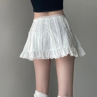 White Fairy Bow Ruffle A-Line Skirt - Thumbnail 3