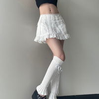 White Fairy Bow Ruffle A-Line Skirt - Thumbnail 5