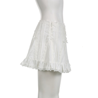 White Fairy Bow Ruffle A-Line Skirt - Thumbnail 7