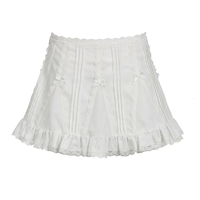 White Fairy Bow Ruffle A-Line Skirt - Thumbnail 6