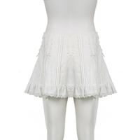 White Fairy Bow Ruffle A-Line Skirt - Thumbnail 8