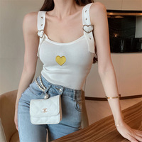 Heart Embroidery Knit Crop Top  - Thumbnail 7