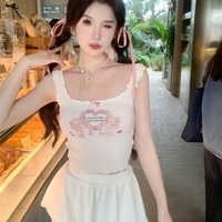 Beige Angel Cupid Bow Print Camisole  - Thumbnail 2