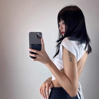 White Lace Up Backless Short Sleeve Top - Thumbnail 3