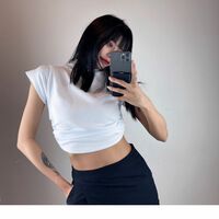 White Lace Up Backless Short Sleeve Top - Thumbnail 4