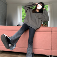 Sweet Bow High Waist Flare Denim Jeans - Thumbnail 6