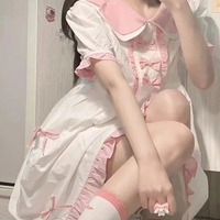 Sweet Pink Bow Short Sleeve Dress - Thumbnail 1