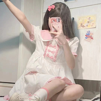 Sweet Pink Bow Short Sleeve Dress - Thumbnail 8