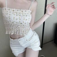 Floral Ruched Backless Crop Top  - Thumbnail 5