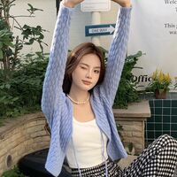 Hollow Out Lace Up V Neck Cardigan  - Thumbnail 7