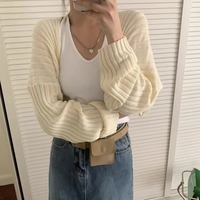 Pastel Bat Wing Knit Cropped Cardigan  - Thumbnail 7