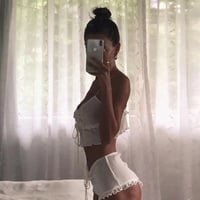 White Ruffle V Neck Lace Up Camisole  - Thumbnail 1