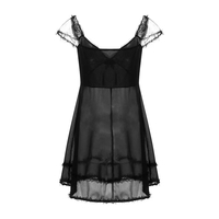 Black Vintage Lace Patchwork Mini Dress - Thumbnail 4