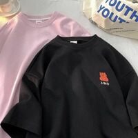 Pink Japanese Anime Print Short Sleeve T-shirt  - Thumbnail 5