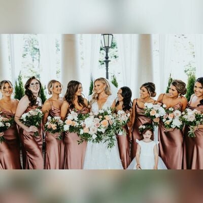 Charming a line spaghetti straps pink long bridesmaid dress