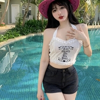 White Embroidery Lace Halter Top  - Thumbnail 5