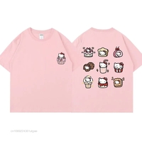 Cat Anime Dessert Print Short Sleeve T-shirt  - Thumbnail 3