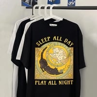 Cat Tarrot Card Print Short Sleeve T-shirt  - Thumbnail 4