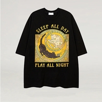 Cat Tarrot Card Print Short Sleeve T-shirt  - Thumbnail 5