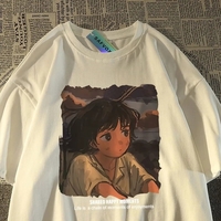 Anime Print Short Sleeve T-shirt  - Thumbnail 4