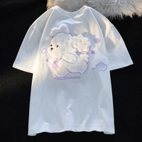 Fluffy Dog Print Short Sleeve T-shirt  - Thumbnail 3