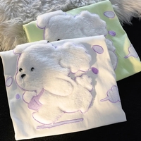 Fluffy Dog Print Short Sleeve T-shirt  - Thumbnail 4