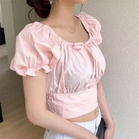 Pink Bow Short Sleeve Blouse  - Thumbnail 2