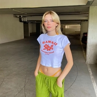 Hawaii Hibiscus Print Short Sleeve T-shirt  - Thumbnail 1