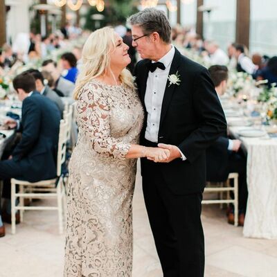 Plus size champagne sheath lace mother of bride and groom dress evening dress