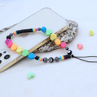 RETRO RAINBOW HEART PHONE STRAP - Thumbnail 1