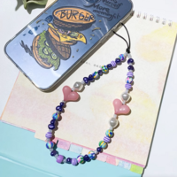 PURPLE LOVE PHONE STRAP - Thumbnail 1