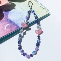 PURPLE LOVE PHONE STRAP - Thumbnail 3