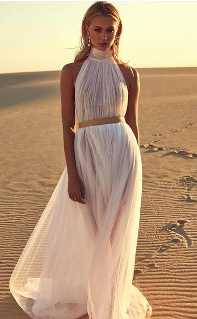 Greek Style A Line Chiffon Wedding Dress Bridal Dress