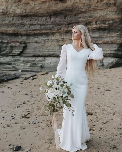 Simple Mermaid Wedding Dress Bridal Dress