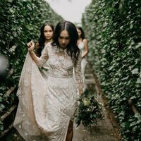 Simple Lace Mermaid Wedding Dress Bridal Dress - Thumbnail 1