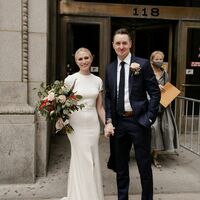 Simple Mermaid Side Slit Wedding Dress Bridal Dress - Thumbnail 1