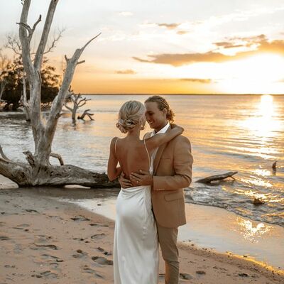 Simple backless beach boho wedding dress bridal dress